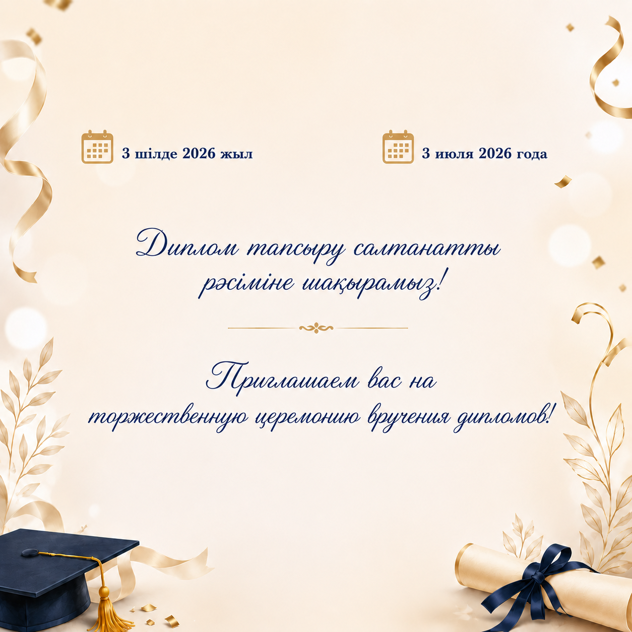 Приглашаем вас на торжественную церемонию вручения дипломов!